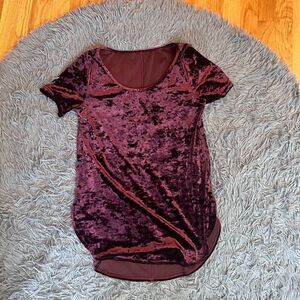 Balera Dancewear Burgundy Crushed Velvet T-Shirt Dress Size S